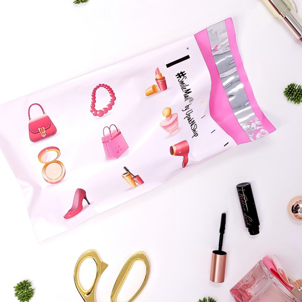 LAST SET💄 25 Designer Pink Makeup Fashion Poly Mailers small 6 x 9 inch - Picture 2 of 2